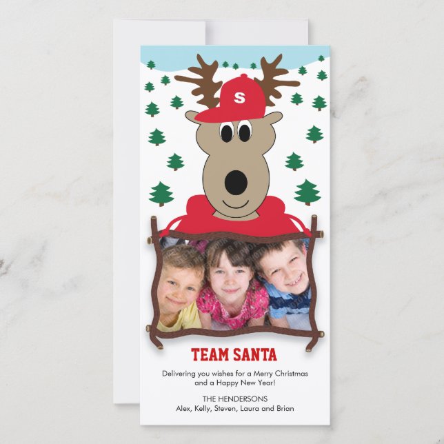 Carte photo de Noël Cute Reindeer (Devant)