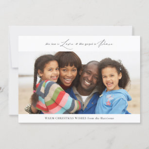 Carte photo de Noël d'Amour et Paix Religieux Mode