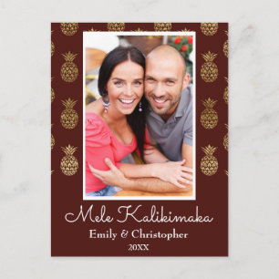 Carte photo de Noël d'ananas Mele Kalikimaka