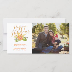 Carte photo de Noël d'aquarelle bonnes fêtes