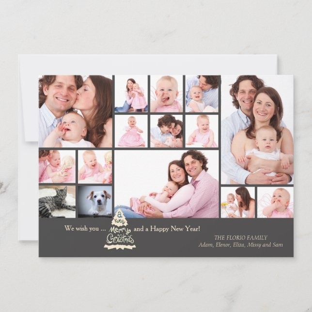 Carte photo de Noël de collage de tableau (Devant)