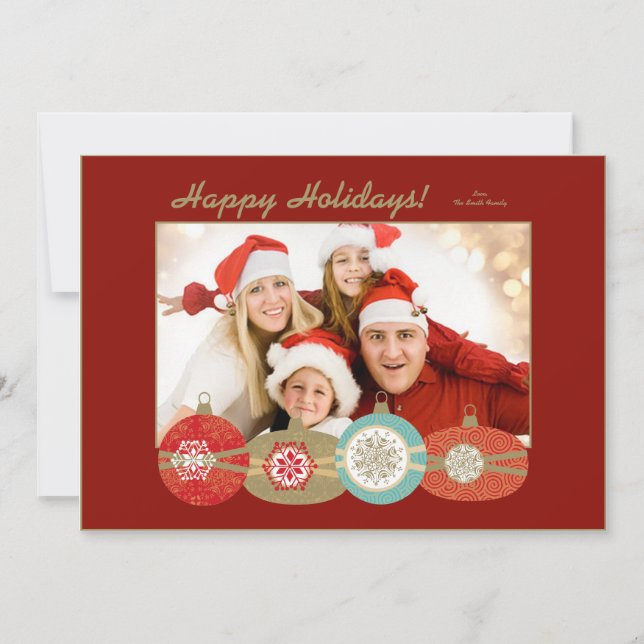Carte photo de Noël de famille personnalisable (Devant)