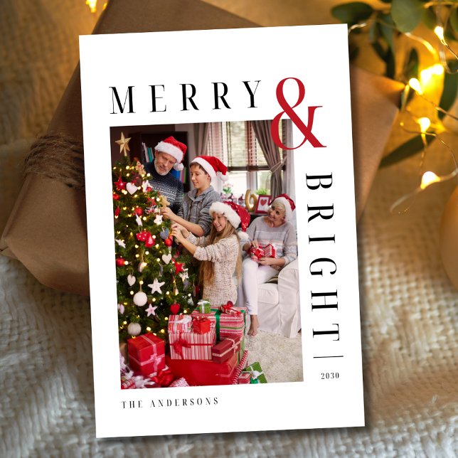 Carte Photo de Noël de famille Script moderne (Créateur téléchargé)