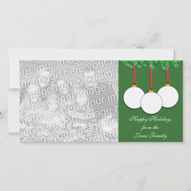 Carte photo de Noël de golf (Devant)