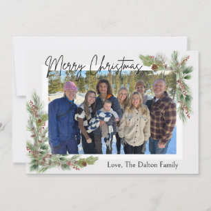 Carte photo de Noël de la branche et de la Pinecon