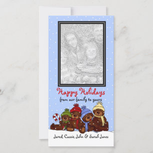 Carte photo de Noël de la famille de l'ours Vertic