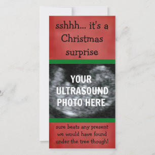 Carte photo de Noël de la grossesse surprise