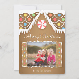 Carte photo de Noël de la Maison en pain d'épice