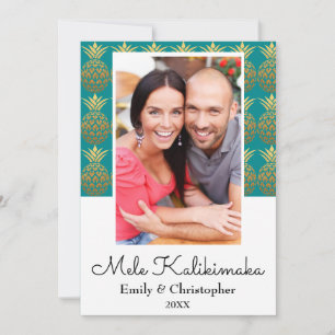 Carte photo de Noël de l'ananas Mele Kalikimaka
