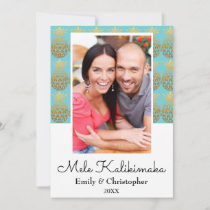 Carte photo de Noël de l'ananas Mele Kalikimaka