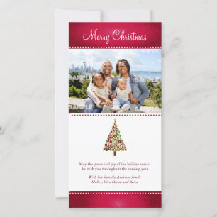 Carte photo de Noël de l'arbre festif