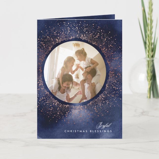 Carte photo de Noël de l'étoile d'étincelle de la  (Devant)