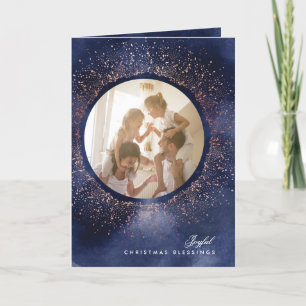 Carte photo de Noël de l'étoile d'étincelle de la 