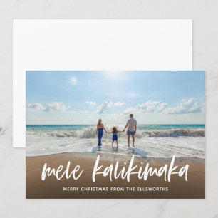 Carte photo de Noël de Mele Kalikimaka Hawaii