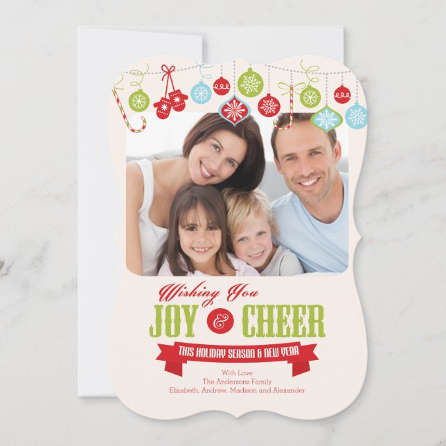 Carte photo de Noël de Noël en famille mignonne (Devant)