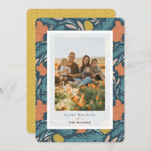 Carte photo de Noël des écureuils et pinecones