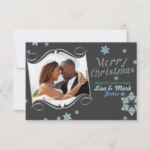 Carte photo de Noël des jeunes mariés