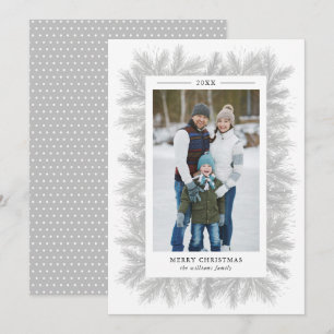 Carte photo de Noël des pins neigeux