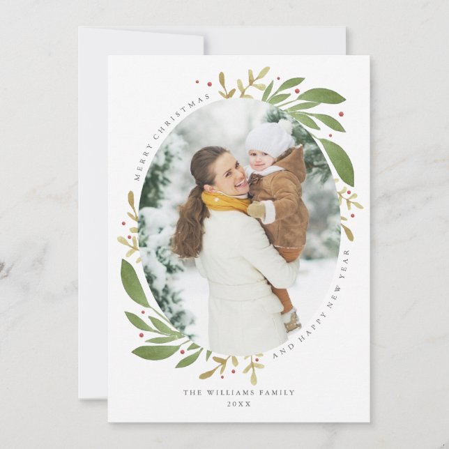 Carte photo de Noël des Sprigs d'hiver (Devant)