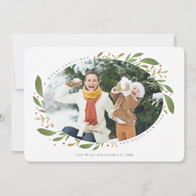 Carte photo de Noël des Sprigs d'hiver (Devant)