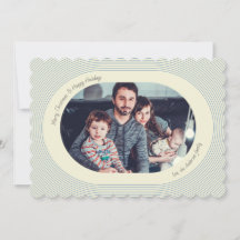 Carte photo de Noël design ludique photo ovale