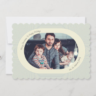 Carte photo de Noël design ludique photo ovale