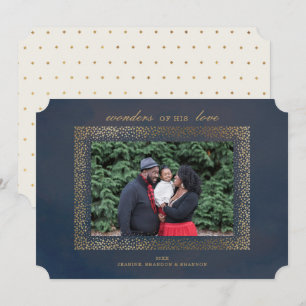 Carte photo de Noël d'or religieux