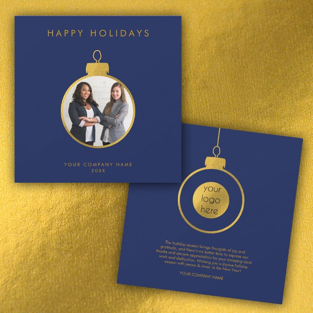 Carte photo de Noël du logo de l'entreprise (Corporate Business Logo Christmas Photo Card)