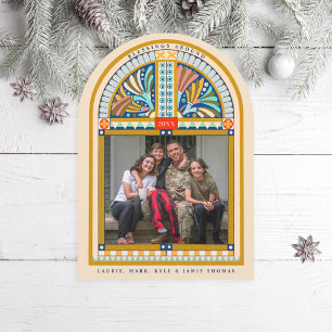 Carte photo de Noël élégante Arche en verre tendu