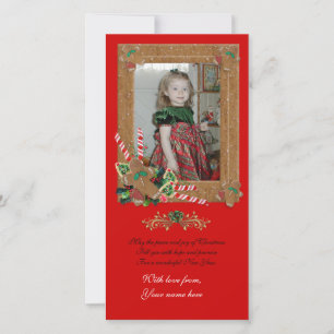 Carte photo de Noël en pain d'épices