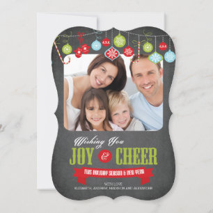 Carte photo de Noël Famille Chalkboard Cute