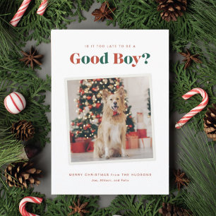 Carte photo de Noël Good Boy Dog