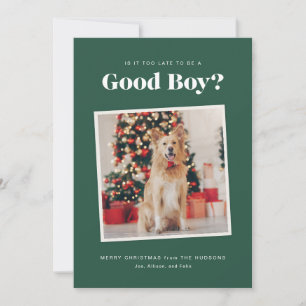 Carte photo de Noël Good Boy Dog