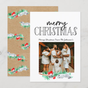 Carte Photo de Noël greeny Flat Card