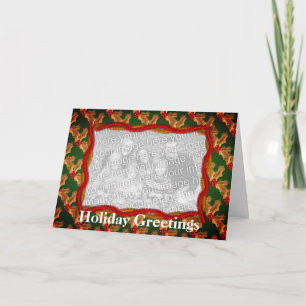 Carte photo de Noël Holly Et Garland