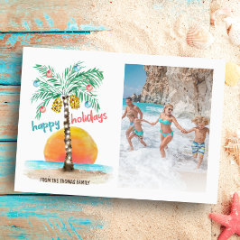 Carte photo de Noël Island Holiday Palm Tree