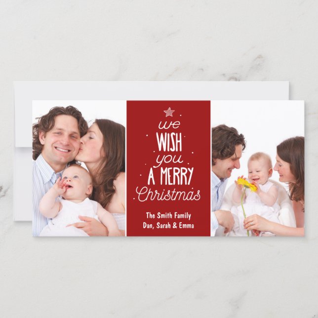 Carte photo de Noël - Je vous souhaite un Joyeux N (Devant)