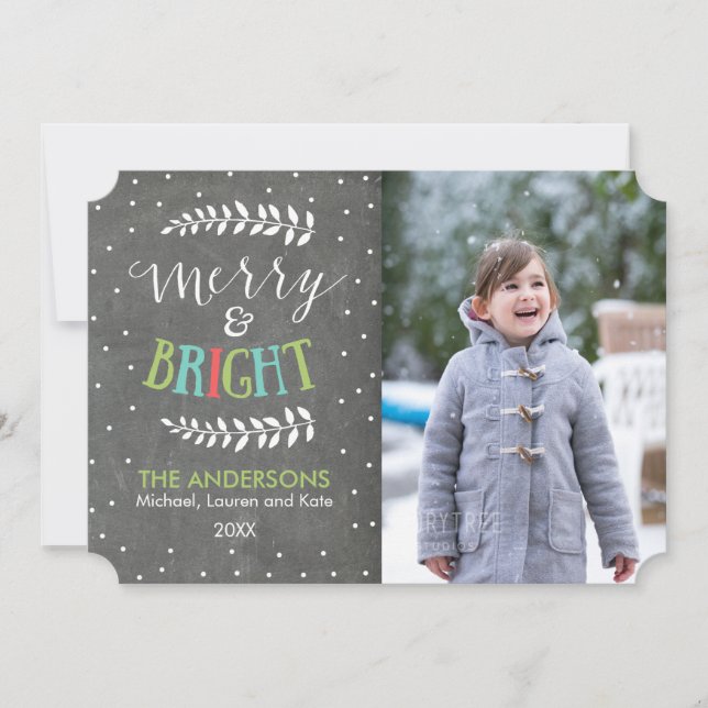 Carte photo de Noël Joyeuse et Lumineuse (Devant)