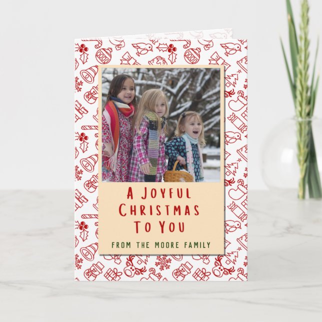 Carte Photo de Noël Joyeuse personnalisée (Devant)