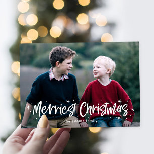 Carte photo de Noël joyeusement tirée