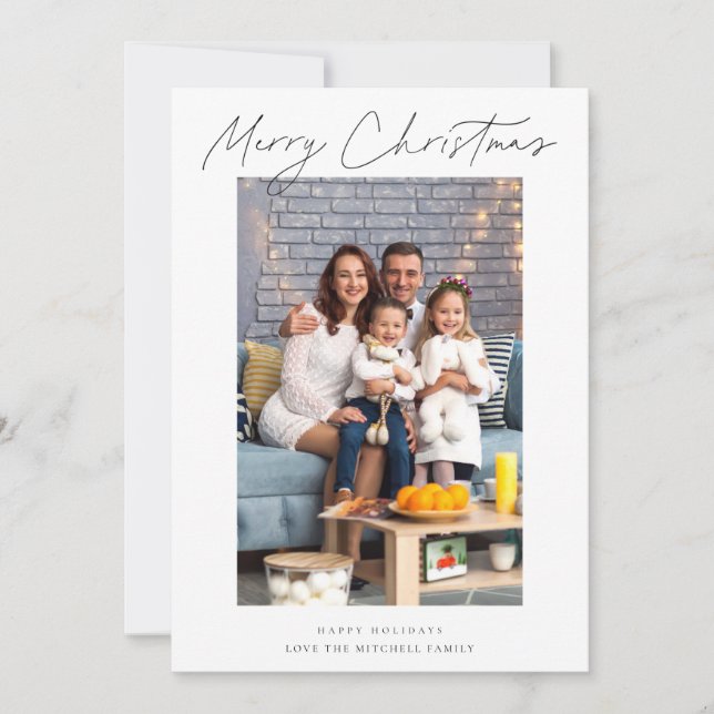Carte Photo de Noël Joyeux moderne et élégant (Devant)