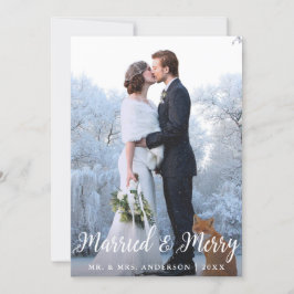 Carte photo de Noël Marié & Joyeux Mariage L