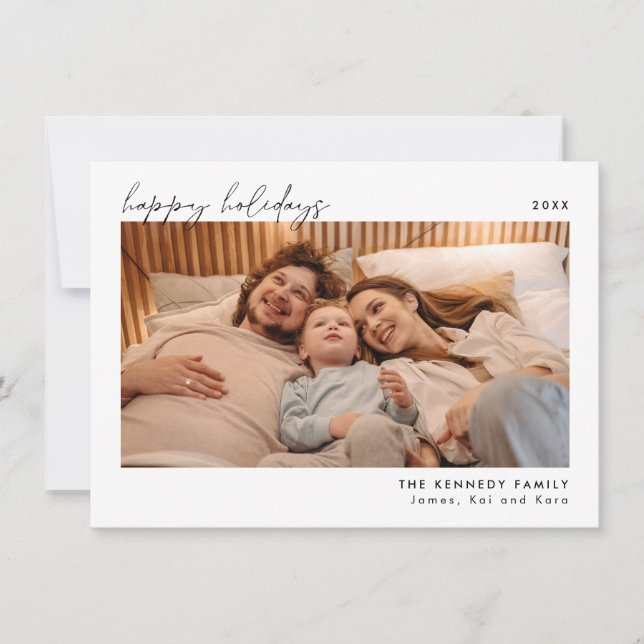 Carte photo de Noël minimaliste (Devant)