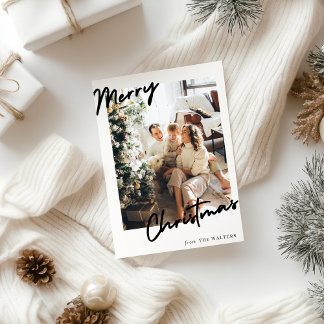 Carte photo de Noël moderne et personnalisable