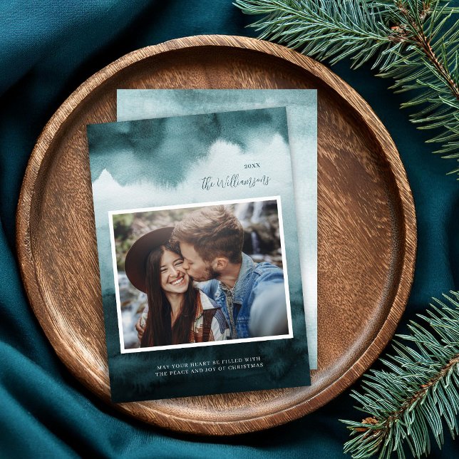 Carte photo de Noël moderne Frost Abstraite (Créateur téléchargé)