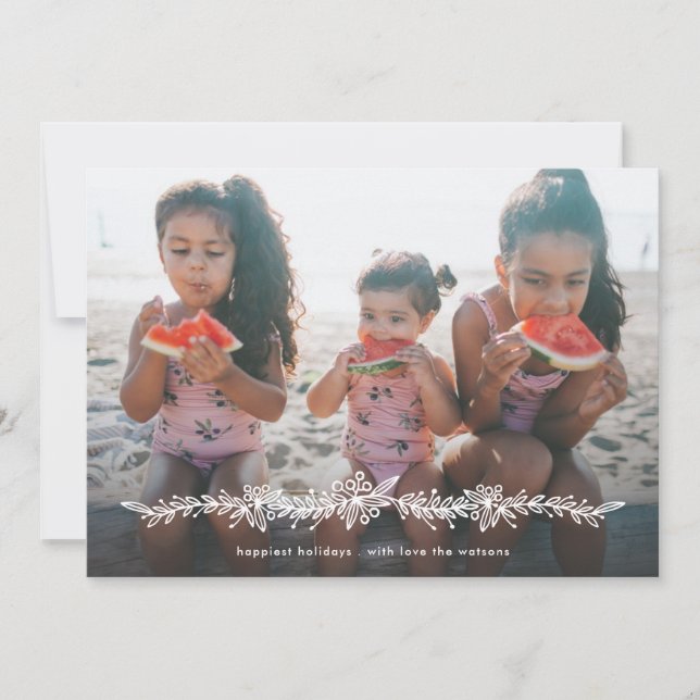 Carte photo de Noël moderne Mistletoe (Devant)