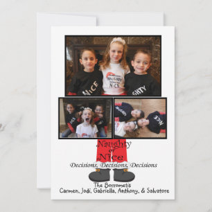 Carte photo de Noël Naughty or Nice Père Noël Legs