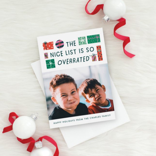 Carte photo de Noël Nice List (Créateur téléchargé)