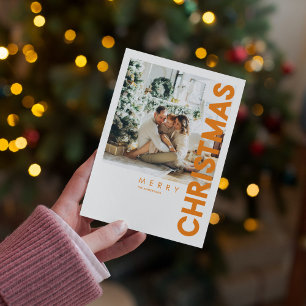 Carte Photo de Noël   Orange Joyeux Noël