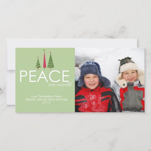 Carte photo de Noël Paix sur Terre (Devant)